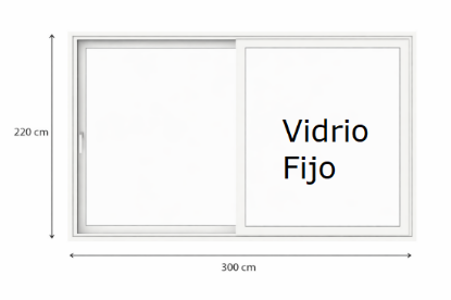 Imagen de Corredera Elevable Cortizo E-170 Blanca 300x220 cm con Climalit Planitherm 4S y Herraje G-U (APERTURA POR LA IZQUIERDA)